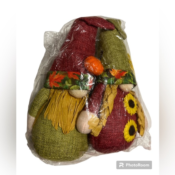 NWT 2 Gnomes Fall Halloween Thanksgiving Christmas Decorations - Picture 4 of 6